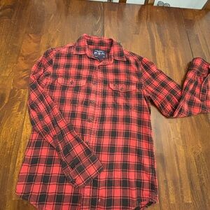 Red and Black Plaid Men's Shirt